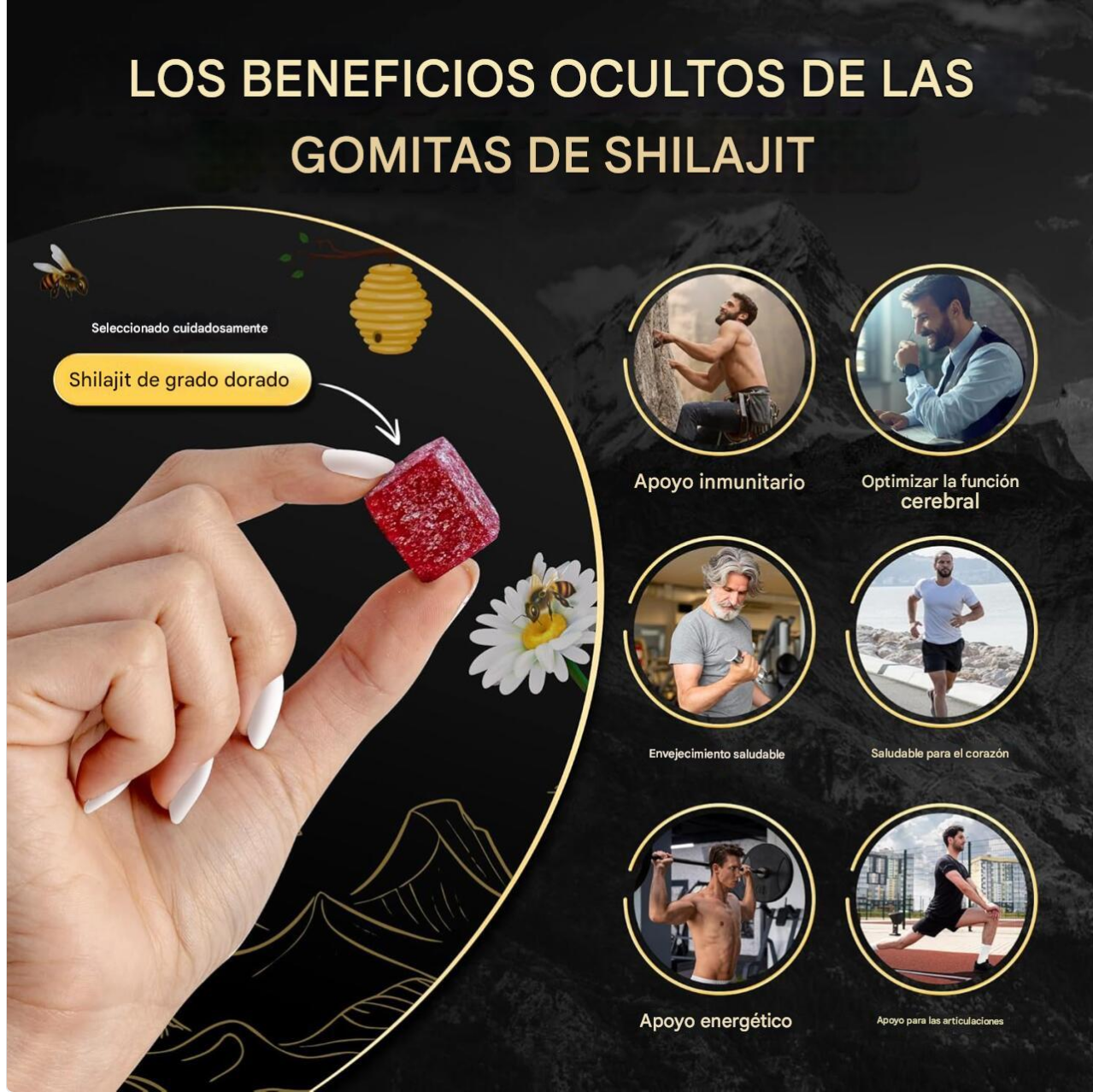 Gomitas de Shilajit puro - Salud, fuerza y bienestar