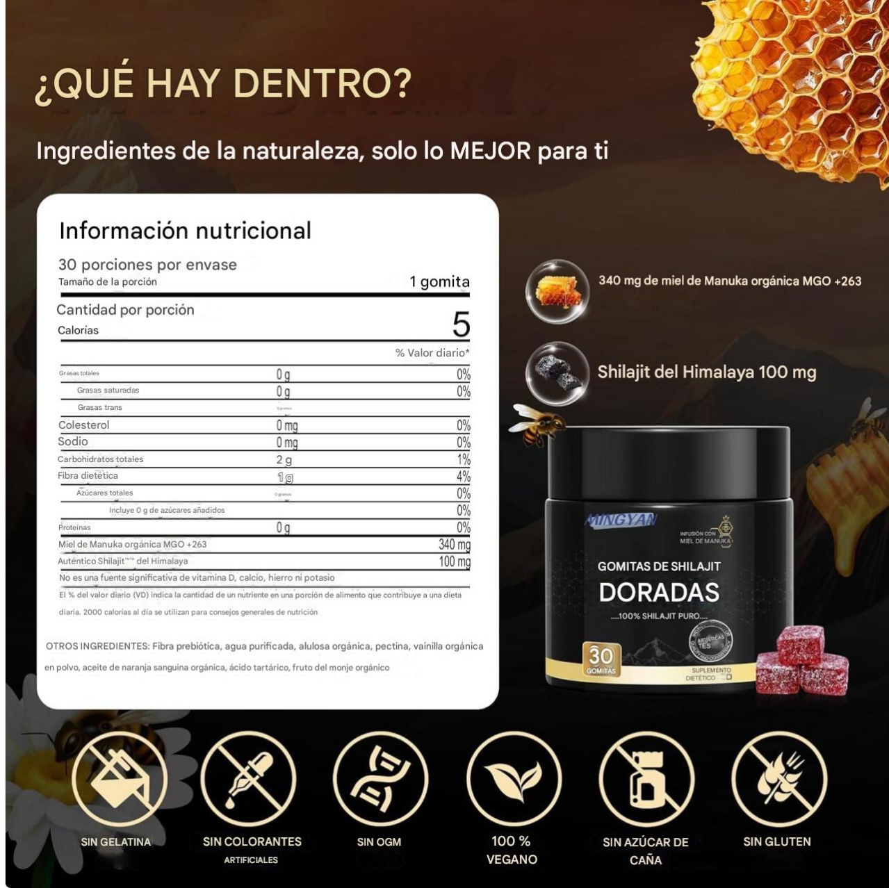 Gomitas de Shilajit puro - Salud, fuerza y bienestar